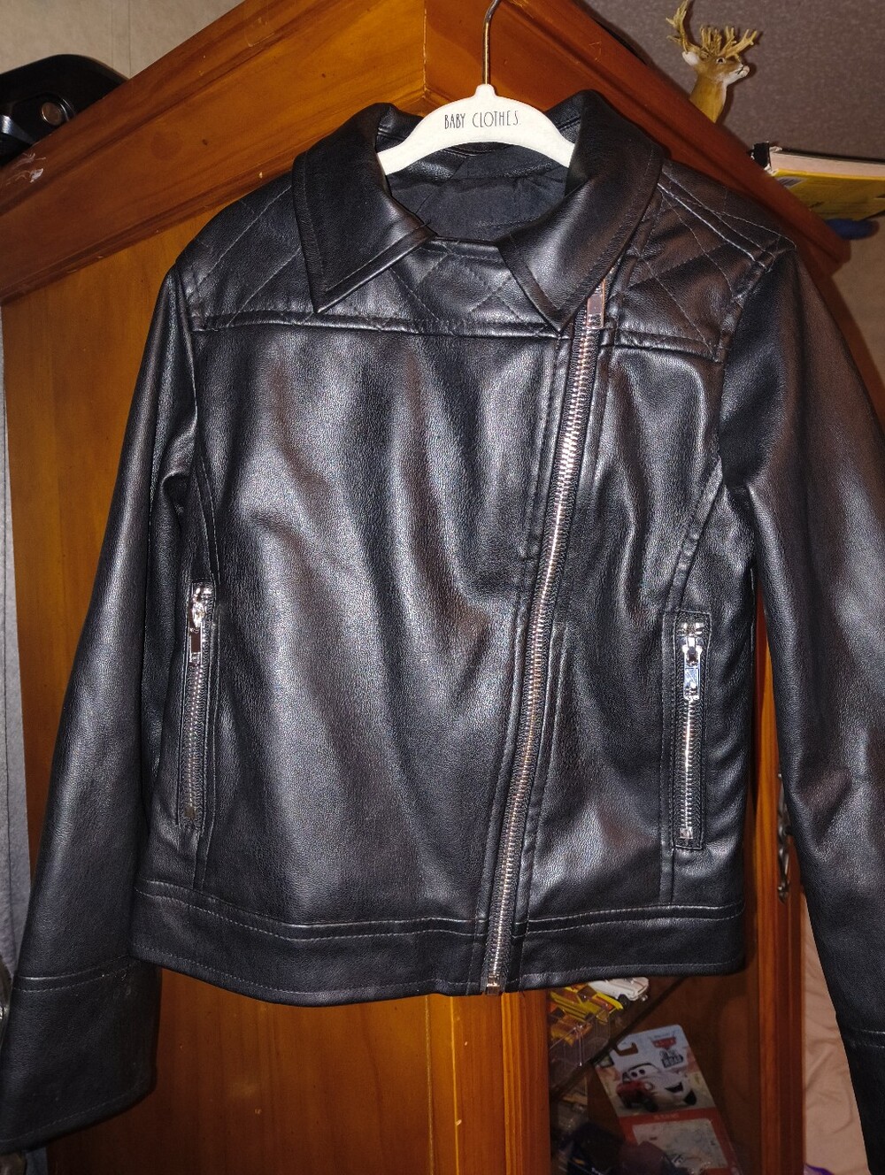 Art Class Size XS 4/5 Faux Leather Asymmetric Zip Jacket